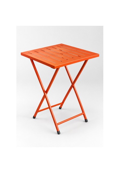 Katlanır Metal Balkon Bahçe Bistro Masa 50x50 Cm Kare Masa 75 Cm Turuncu 1644