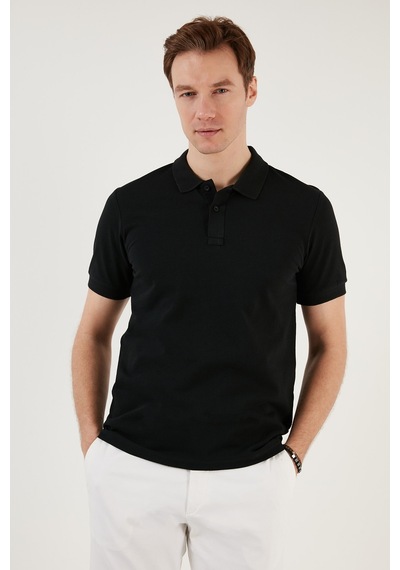Buratti Pamuklu Regular Fit Düğmeli Erkek Polo Yaka T Shirt 5902739 Siyah