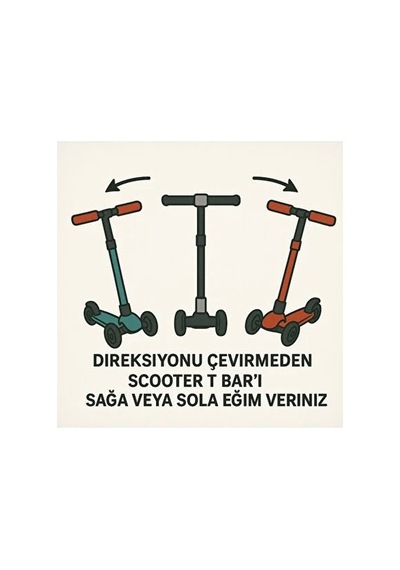 Işıklı Ve Müzikli 3 Modlu Yönlendirilebilir T-bar Sistemli 4 Farklı Yükseklik Ayarlı Çocuk Scooter Çok Renkli