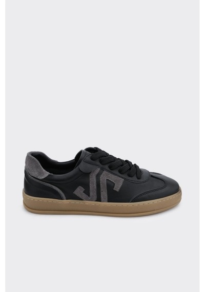 Derinet Hakiki Deri Comfort Taban Kadın Sneaker Siyah Siyah