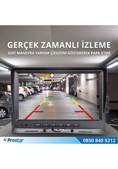 7 İnç 4 Kanal Full Hd Bsd Kör Nokta Uyarılı Ahd Quad Araç Monitörü Aktif Nesne Algılama + Sesli İkaz 12-24v