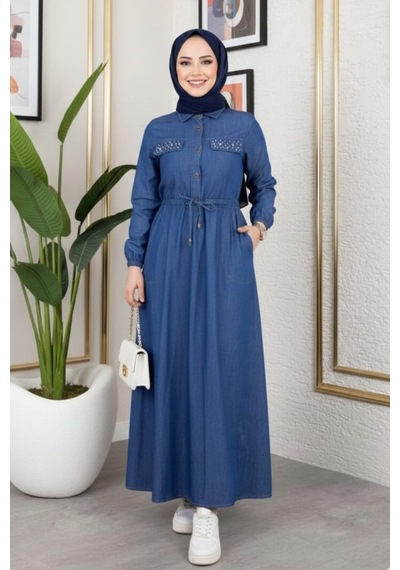 Hb Harma Time Butik Kadın Taş İşlemeli Düğmeli Koyu Mavi Kot Elbise Koyu Mavi Koyu Mavi Hb Harma Time Butik Kadın Taş İşlemeli Düğmeli Koyu Mavi Kot Elbise Koyu Mavi Koyu Mavi
