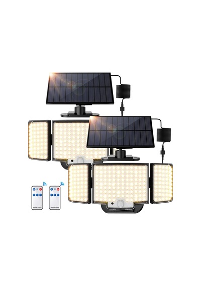 Sigrill Led Güneş Enerjili Hareket Sensörlü Işık 2'li Paket Ip65, 3 Modlu, Sıcak Işık
