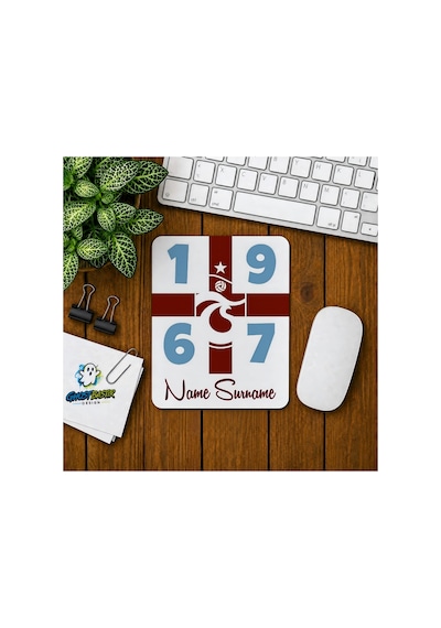 Kişiye Özel Bordo Mavi Baskılı Oyuncu Mousepad 0146