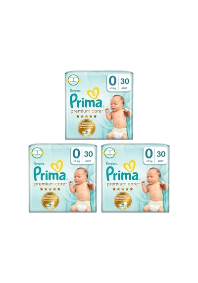 Prima Bebek Bezi Premium Care 0 Numara 30 Adet 3'lü Paket