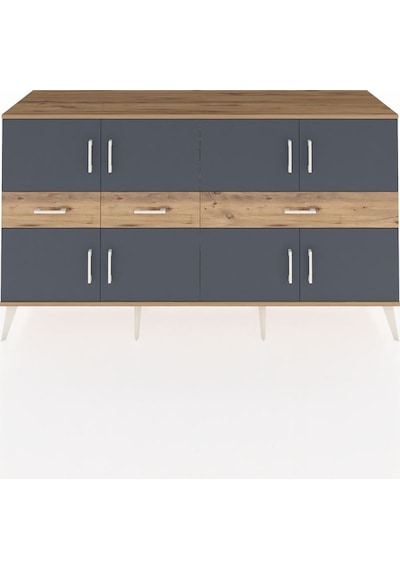 Hyperion Konsol 5 Raflı 3 Çekmeceli 8 Kapaklı 176x44x99 Çam-antra Çam-antrasit/çam Hyperion Konsol 5 Raflı 3 Çekmeceli 8 Kapaklı 176x44x99 Çam-antra Çam-antrasit/çam
