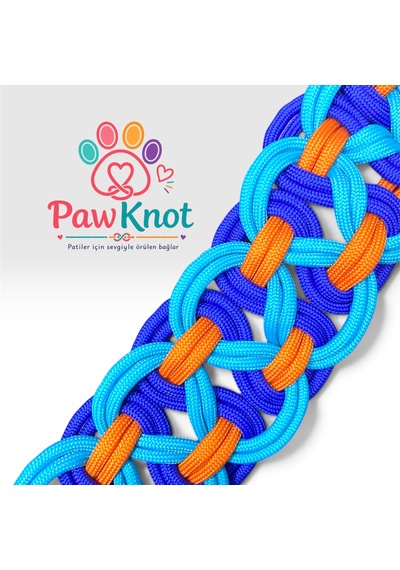 Okyanus Düğümü Paracord Tasma Kolye Hand Made Açık Mavi