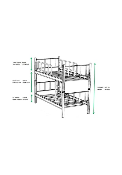 Argimo Yurt Metal Ranza Ve Karyola 90 x 190 Krem