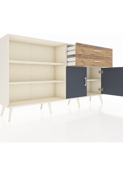 Arges Konsol 3 Raflı 2 Çekmeceli 2 Kapaklı 176x30x99 Aytaşı-antra Aytaşı-antrasit/çam Arges Konsol 3 Raflı 2 Çekmeceli 2 Kapaklı 176x30x99 Aytaşı-antra Aytaşı-antrasit/çam