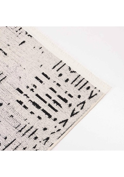 Aden Kaymaz Taban Halı, Aden Sierra 2, Makinada Yıkanabilir Şönil Dokuma Halı Beyaz - 80 X 150 Cm Çok Renkli