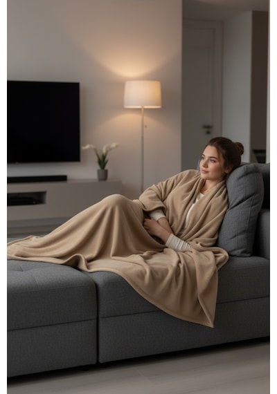 Evoria Wellsoft Peluş Tek Kişilik Tv Battaniyesi 150x200cm Bej