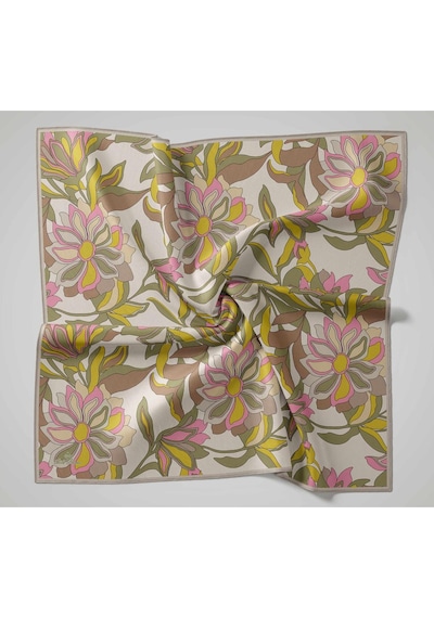 Silk Home Olinda İpek Eşarp 47003-33 Gri, Pembe, Sarı, Haki, Vizon