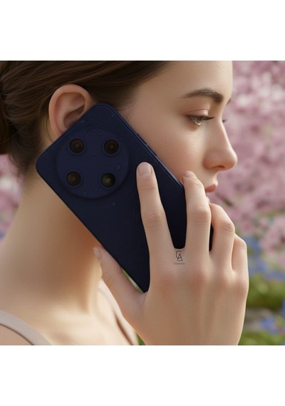 Honor Magic 8 Lite Uyumlu Deri Dokulu Yumuşak Silikon Telefon Kılıfı Kapak Lacivert