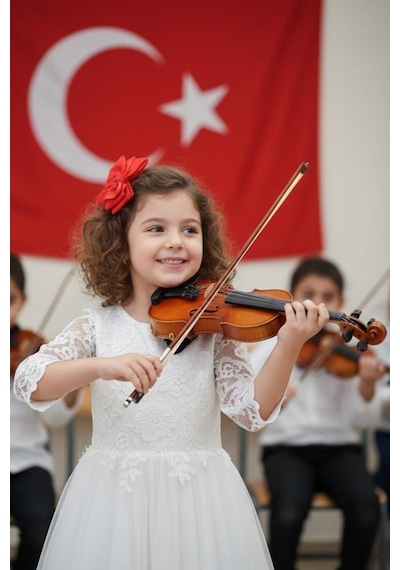 Midex LMA - 544TYS 1/2 Profesyonel Keman 2 / 4 Çocuk Kemanı 8 - 10 Yaş (Yastık Susturucu Yedek Tel Çanta Yay Reçine Metod)