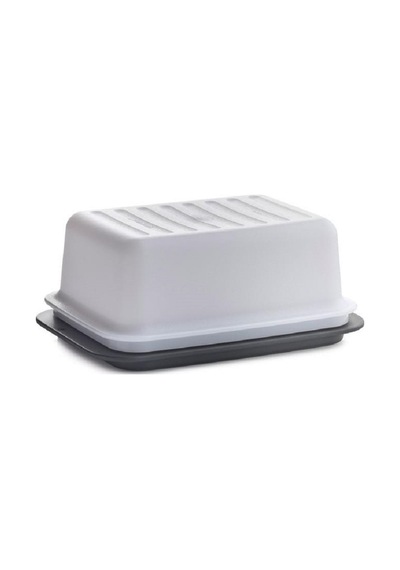 Tupperware Eko Tereyağlık Kapaklı Tereyağ Margarin Saklama Kabı Beyaz - Siyah