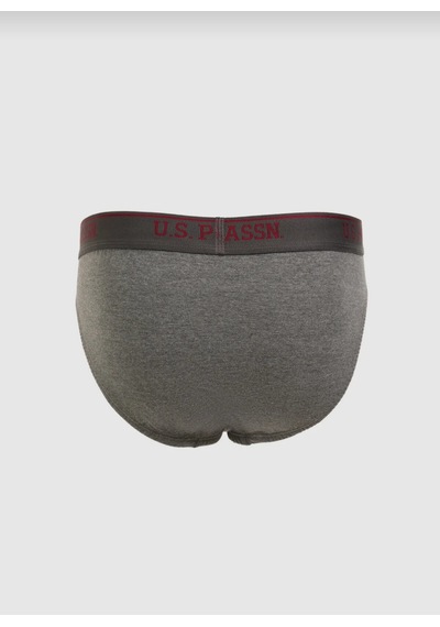 U.S. Polo Assn. Erkek Slip Don Siyah Gri İç Giyim 3 Lü Pamuk Çok Renkli