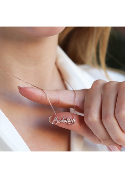 Atatürk İmzalı Rose Gold Kaplama Gümüş Kolye Gümüş