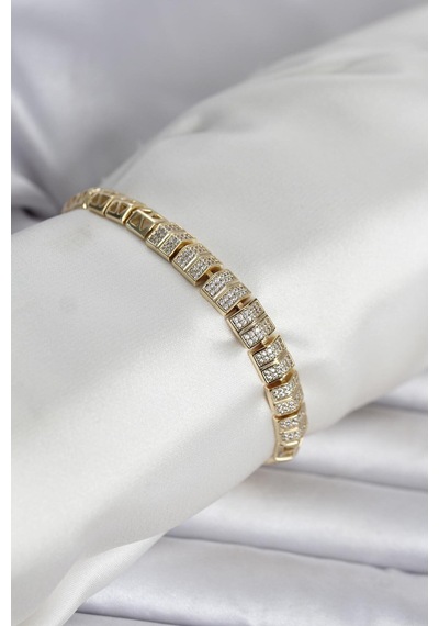 Xuping Zirkon Taşlı Gold Renk Kadın Bileklik - Çok Renkli