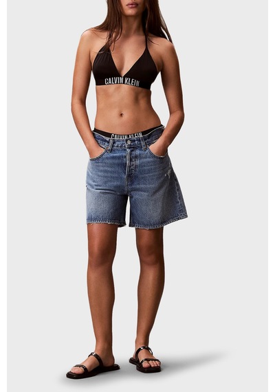 Calvin Klein Logolu Bağlamalı Üçgen Bikini Üstü Lv00q61222ub1 Bayan Bikini Üstü Lv00q61222 Ub1 Siyah