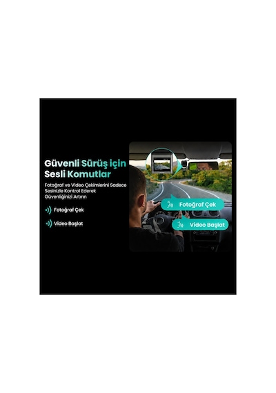 +360 Botslab G300H Plus WDR 4K UHD Ön+Arka WiFi+GPS 170° Geniş Açı Gece Görüşlü Araç İçi Kamera Dash
