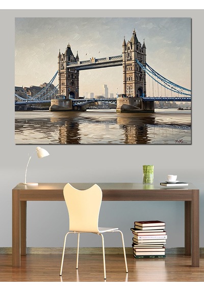 Ahşap Tablo Londra Tower Bridge Şehir Manzarası