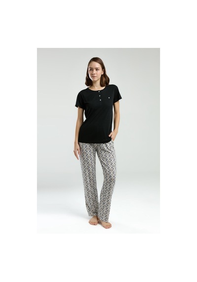Pierre Cardin Kadın Siyah Pijama Takımı Pc8961-s-v2 Siyah