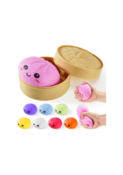 Squishy Dumpling Gizemli Renkli Squishy - Büyük Boy 10x10 Cm
