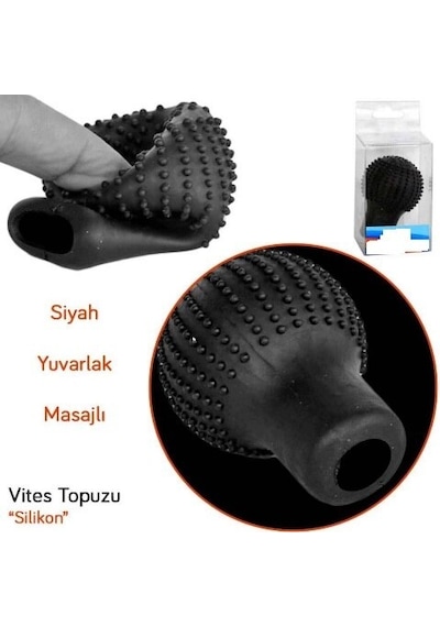 Masajlı Vites Kılıfı Manuel Silikon Vites Kılıfı Siyah Yuvarlak