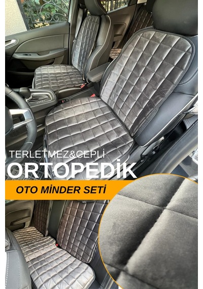Chery Tiggo 7 Pro Uyumlu Premium Cepli Koltuk Minderi Araç İçi Seti -gri-