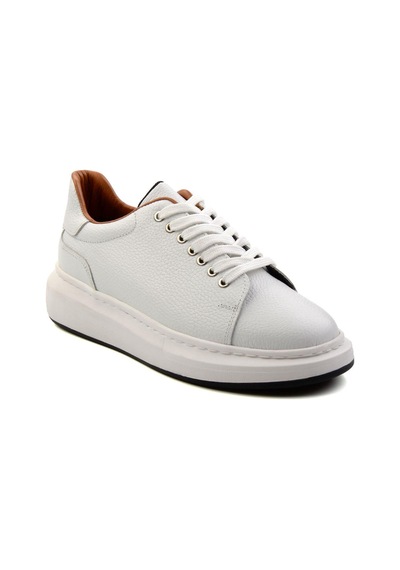 Bambi Bej Hakiki Deri Erkek Sneaker E01401098040 Bej