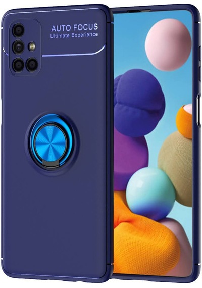 Galaxy  Uyumlu  M51 Kılıf Range Yüzüklü Silikon - Mavi
