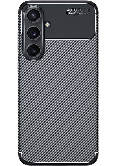 Adige Samsung Galaxy Uyumlu S24 Fe Kılıf Negro Karbon Kamera Korumalı Silikon