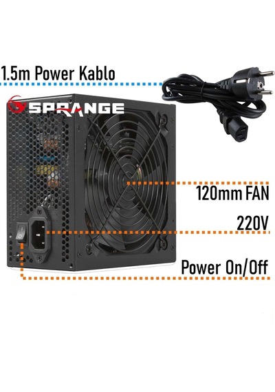 Sprange PS-70 700W 4 Sata 12 CM Fan Güç Kaynağı
