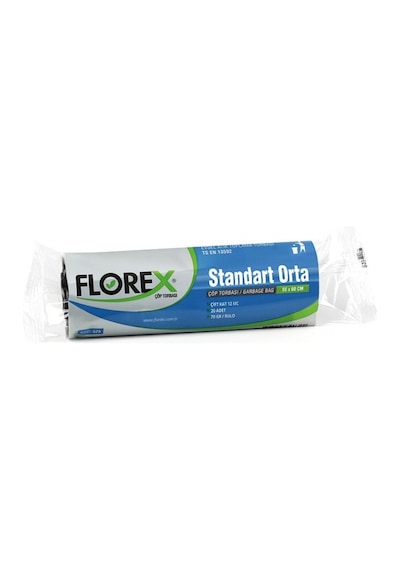 Florex Standart Orta Boy Çöp Torbası 5 Adet Siyah 55 x 60 CM