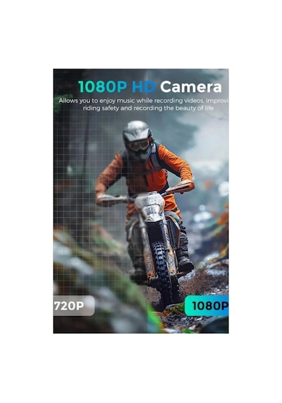 Bt68 Interkom Motosiklet Kask Kamerası 1080p Hd + Bluetooth Kulaklık Gece Görüşlü 360 Ayarlanabilir