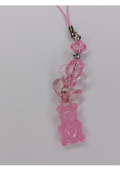 Jelibon Ayıcık Telefon Askısı Çanta Cüzdan Süsü Açık Pembe 011 Açık Pembe