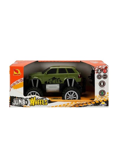 1:18 Uzaktan Kumandalı Jumbo Wheels Usb Şarjlı Araba - Yeşil Jeep 27752 Çok Renkli