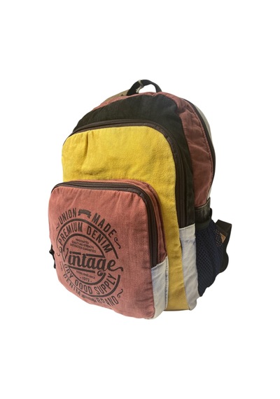 Dark Cotton Kaliteli Vintage Salaş Yıkama Kumaş Disayn Günlük Gezi Okul Sırt Çantası 30cmx40cm Kiremit