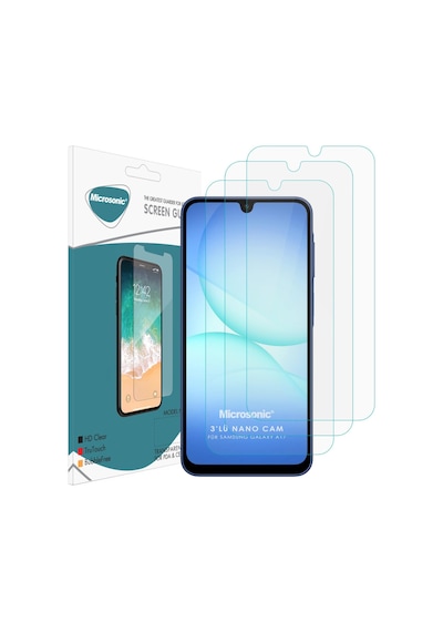 Microsonic Samsung Uyumlu Galaxy A17 Screen Protector Nano Glass Cam Ekran Koruyucu 3 Lü Paket