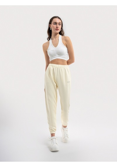 Regular Fit Kadın Eşofman Altı Ekru