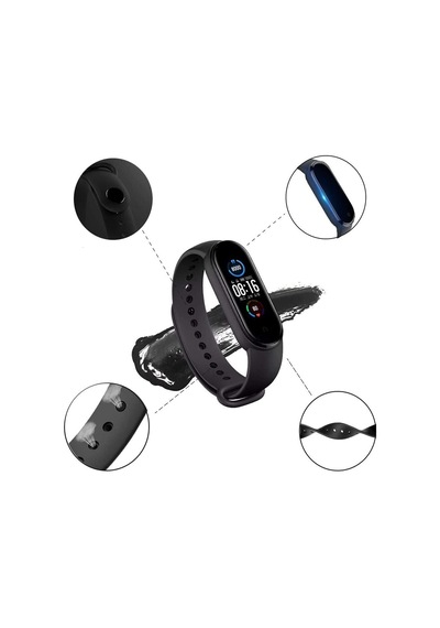 Xiaomi Mi Band 7 İle Uyumlu Saat Kayışı Ent Kaliteli Xiaomi Mi Band 7 İle Uyumlu Spor Saat Kontrast Renkli Termoplastik Mor Çok Renkli