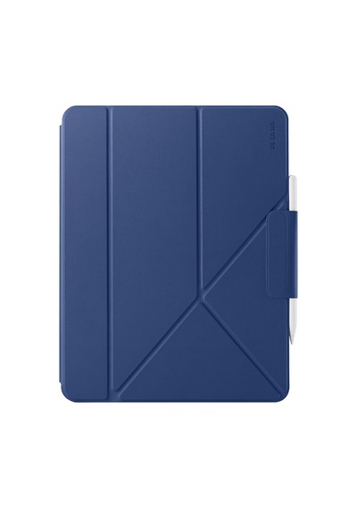 İpad Pro 13 2024 Uyumlu Pitaka Folio 3 Kalem Bölmeli Standlı Kılıf Lacivert Kapaklı Kılıf