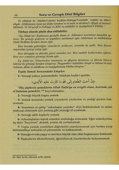 Soru Ve Cevaplı Dini Bilgiler Şafiiler İçin / İsmailağa Teli...