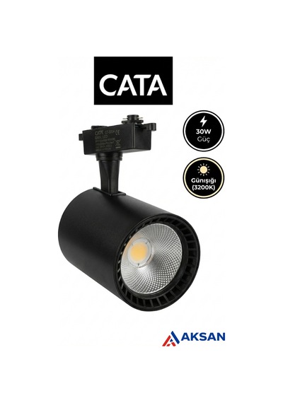 Ct-5334 Babil Cob Led Ray Spot Lamba 30w Günışığı Siyah Monofaze Uyumlu Raysız Diğer