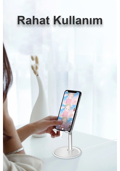 Thentech Tepsili Sağlam Kaydırmaz Telefon Tablet Tutucu Kaliteli Stand