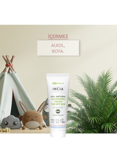 Incıa Atopure %100 Doğal Atopiğe Eğilimli Ciltler İçin Krem Çok Kuru Ciltler İçin Yalancı İğde Yağı 60 Ml
