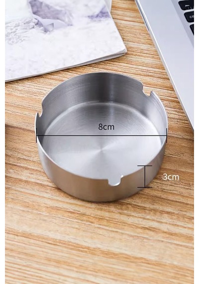 Çelik 8 Cm Kafe Restaurant Lokanta Yuvarlak Kül Tablası Küllük Cin814