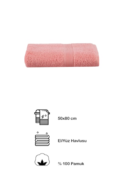 Bordürlü El Ve Yüz Havlusu Pembe