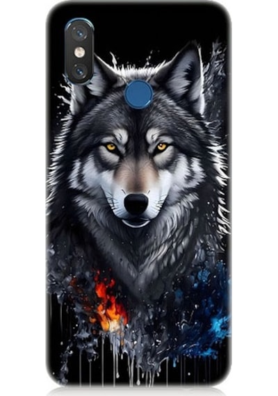 Xiaomi Mi 8s Uyumlu Yalnız Kurt Desenli Silikon Kılıf