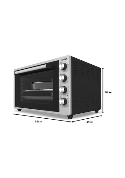 Simfer 7062 Beyaz 70 LT Turbo Fan Piliç Çevirme Mini/Midi Fırın - Multi Fonksiyon, Yoğurt Yapma, Buz Çözme & Çift Cam